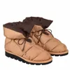 أعلى جودة فاخرة قصيرة الأحذية مصمم المرأة عارضة الخريف والشتاء الأحذية القطن سميكة سوليد حذاء الثلوج 35-41 مع مربع