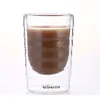 6pcs/set koffie beker caneca hand dubbele wandglas theekopjes wei eiwit canecas nespresso koffie espresso 85 ml 150 ml thermische beker 210326