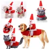 Christmas Dog Apparel Costume Funny Dogs Santa Claus Clothing Riding on Puppy Pets Cat Holiday Outfit Pet Clothes Dressing up for Halloween Party
