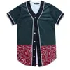 Mäns Baseball Jersey 3D-T-shirt Tryckknappskjorta Unisex Summer Casual Undershirts Hip Hop Tshirt Teens 08