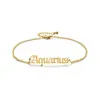 Horoskop Sign charm armband armband rostfritt stål silver guldkedjor kvinnor armband smycken vilja och sandig