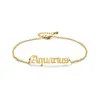 Segno dell'oroscopo Braccialetti con ciondoli Bracciale in acciaio inossidabile Catene in argento dorato Bracciale da donna Gioielli di moda Will e Sandy