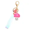 10pieces / lot New Fashion Animation Game Keychain Cute Mushroom Nyckelkedja Delikatesshart Telefon Hängande Väska Trinket KeyRing Gift