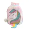 Children Cute Cartoon Backpack Girl Plush Unicorn Backpacks Fur Childrens Schoolbag Kids Gift Book Bag 0129