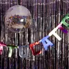 Party-Dekoration, 1 x 2 m, Metallfolie, glänzender Regenvorhang, Hochzeit, Hintergrund, Wand, Pailletten-Hintergrund, Geburtstag, Fransen-Lametta