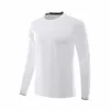 Camicia da corsa bianca a maniche lunghe da uomo Fitness Gym Abbigliamento sportivo Fit Top sportivo da allenamento a compressione ad asciugatura rapida