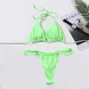 Bikini Micro Sexy Bandaggio Costume da bagno Donne Push Up Swimwear Due pezzi Set Solido Bather Bather Suit Suit Swim Femmina 210621