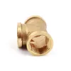 Watering Equipments 1pc 1/2 Inch Female Thread Brass Tee Connector Green Thumb Metal Water Pipe 3 Way Adapter