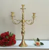 Golden 5 Heads 3 Arms Candelabra Candle Holders Стол Свадебные центральные вечеринки.