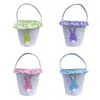 NEW!!! Easter Basket Festive Cute Bunny Ear Bucket Creative Candy Gift Bag Easters Rabbit Egg Tote Bags With Rabbit Tail 27 Styles EE