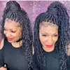 Fashion 180density full Beautiful Goddess box braids Lace front wig handmade curly braids Cornrow wig for black women7090252