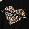 Arrival Love Top senza maniche nero con stampa leopardata per mamma e me 210528