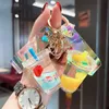 Fashion Cute Cartoon Soft Rubber Keychain ing Bottle Doll Car Landyard Keying Key Chain Rings Bag Pendant Gift for Children G1019