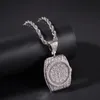 Gold Silver Dial Pendant Necklace Mens Hip Hop Jewelry Fashion Watch Pendant Necklaces