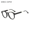 Fashion Sunglasses Frames OEC CPO Transparent Round Optical Glasses Women Men Clear Lens Frame Female Classic Black Orange Spectacle