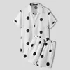 Heren trainingspakken zomer mannen sets polka dot print korte mouw shirt shorts 2021 vakantie streetwear fashion casual Hawaiian Suits Incerun 5x