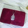 Dolce carino vendita superiore collana clavicola gioielli di lusso argento sterling 925 T taglio principessa topazio bianco partito pietre preziose diamante CZ Key262u