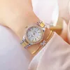 2020 Ladies Wrist Dress Gold Watch Crystal Diamond Klockor Rostfritt Stål Silver Klocka Kvinnor Montre Femme 2021