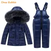 Зимний ребенок мальчик девушка одежда набор теплый пуховик пальто соревнований детские парки детская одежда для одежды лыжный костюм комбинезон пальто 211007