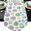 Little Cute Happy Easter Eggs Chemin de table Décoration de mariage Tissu à gâteau et napperon Holiday 210708