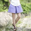 Johnature летние женские шорты хлопчатобумажные льняные сплошные свободные плюс вскользь больше цвета мягкий 210714