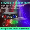 5 occhi 3 in 1 illuminazione a partite laser suoni attivati fasi attivi Luci telecomando vari motivi Laser Light Club KTV Bar Stage D238H