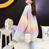JMPRS Kawaii Kvinnor Tröja Pullover Rainbow Girls Japanska Stickad Jumper Loose Oversize Höst Långärmad Top New 2021 x0721