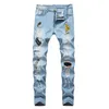 Merk Mannen Jeans Ripped Stretchy Masculina Blue Pants Low Taille Potlood Broek Fashion Casual Streetwear Hip Hop