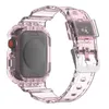 För Apple Watch Series 7 8 Transparent Armor Protective Case Band Rand Armband Cover Iwatch 41mm 45mm