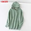 Tangada Herfst Winter Dames Fleece Katoenen Hoodie Sweatshirts Oversize Dames Pullovers Pocket Hooded Jacket SD60-1 210928