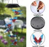 Solar Hummingbird Borboleta Sinos de Vento Decoração de Festa Mudança de Cor Ao Ar Livre À Prova D 'Água Móvel Pendurado Luzes Pingente para Varanda Pati4519428