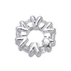 High Quality Zircon Big Hole Flower Alloy Charm Pendant Lucky Beads European Bracelet Women DIY Bracelets Bangles