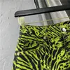 Saias Novo design feminino cintura alta verde zebra impressão legal moda curta jeans jeans saia lápis plus size SMLXL