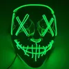 10 kolorów Maska Halloween LED Light Up Funny Maski Purge Rok wyborów Świetny Festiwal Cosplay Costume Materiały Party Maska