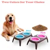 Big Deal Folding Double Dog Bowl med icke-skid Silicone Mat Pet Feeder Puppy Cat Food Container Bowl Dogs Cat Feeding Bowl Y200922