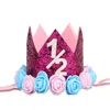 Crown Baby Headbands Girls Birthday Party Hairs Accessories Milky White Gold Silver Plated Figures Kids Flower Fashion Hair Band 4 5jm G2