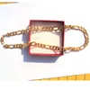 18 K Gold Gold Authentic Acabe estampado 10mm Figar Figaro Chain Necklac316s