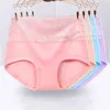 High Waist 4Pcs/Set Pantie Cotton Body Shaper Fashion Briefs Underwear Breathable Comfort Female Intimates Plus Size 5XL 210730