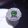 Moissan Diamond Square Solitaire Rings Proposal Simulation Princess Ring