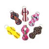 Voorkeur Neopreen Keychain Sports Gedrukte Chapstick Holder Leopard Keychains Wrap Lipstick Holders Lip Cover 61 Ontwerpen YW1710W8737213