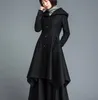 Trenchs de femmes Femmes 2022 Automne et hiver national vent manteau de laine à capuche longue simple boutonnage cardigan coupe-vent