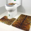 3 pezzi set tigre leopardo stampa animalier tappetino da bagno tappetino bagno tappeto wc tappeto durevole arredamento antiscivolo coperture asciutte forniture per la casa S3809259