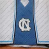 Vince Carter Unc Jersey, Carolina do Norte # 15 Vince Carter Branco Azul Costurado NCAA Colégio Basquete Jerseys, Bordado Logos Jerseys 100% Costurado