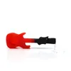 Silicone Guitare Fumer Pipe incassable tabac Pipes À Main Fumée Accessoires Portable Avec Bol En Verre WLL485