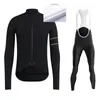 Rapha Winter Thermal Fleece Cycling Jersey Set Mens Long Sleeve MTB Mountain Bike Clothes Sportswear Wear Suit Racing Sets