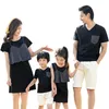 Família combinando roupas mamãe papai e eu roupas mãe filha vestido verão t-shirt 210429