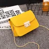 Luxo Marca de Pele Doce Mini Bolsa Crossbody Bag para Mulheres 2021 Designer Cadeia Amarelo Pequeno Ombro Mensageiro Bolsa De Bolsa