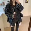 Kadın Ceketler Koyu Denim Ceket Net Kırmızı İlkbahar Yaz Sonbahar 2021 Kore Gevşek BF Stil Yabancı Üst Moda