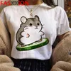 Kawaii Hamster drôle dessin animé T-shirt femmes été décontracté mignon Anime T-shirt graphique Streetwear T-shirt Harajuku haut t-shirts femme Y0629
