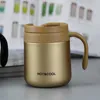 330ml Coffee Mug Vacuum Cup Thermos Stainless Steel Insulated Water Cups Tumbler With Handle Lid and Mixing Spoon Office 210907
